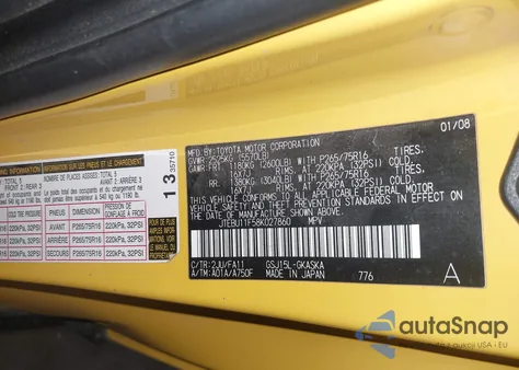 2008 Toyota Fj Cruiser z USA, uszkodzony, nr VIN JTEBU11F58K027860